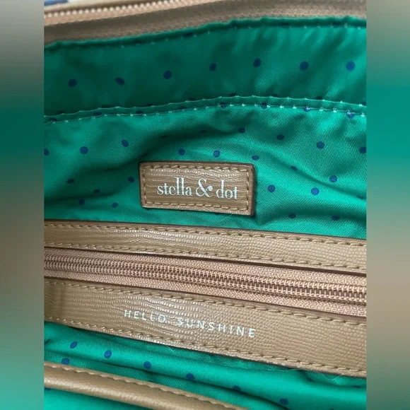 Stella & Dot Navy and White Ikat Tote Bag- EXCELLENT - Picture 4 of 5